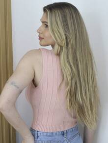 Women Knit Tops - 粉色 - 查看 3