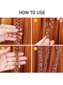 6入組復古合金髮圈螺旋髮圈髮夾嬉皮風格女孩髮飾