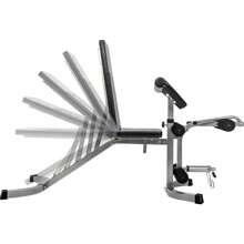 MERAX 6+3 Positions Adjustable Weight Bench With Leg Extension - Utility Benches With Preacher Curl-Valentines - màu đen - Xem 4