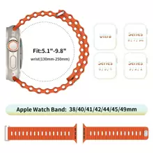 1 条男女通用运动海洋主题表带，兼容 49 毫米 46 毫米 45 毫米 44 毫米 42 毫米 41 毫米 40 毫米 38 毫米 Apple Watch Ultra/SE/Series 10/9/8/7/6/5/4/3/2/1 - 橘色 - 查看 5