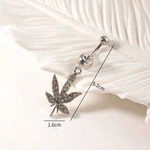 1 pieza Anillo de ombligo completo con diamantes de imitación y colgante de hoja de arce, diseño sexy, para satisfacer la joyería de perforación de las mujeres. El mejor regalo para cumpleaños, Navidad, aniversario, San Valentín, boda, trabajo, fiesta de baile, fiesta de Halloween, etc., mamá, madre, Día de la Madre, regalo