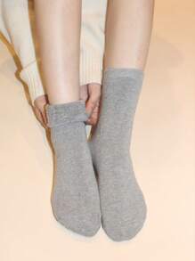 4雙純色中筒襪 - 藏蓝色 - 查看 2