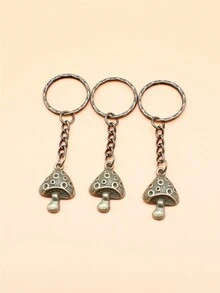 3 Piezas Llavero Con Colgante En Forma De Champiñón - Bronce - Ver 3