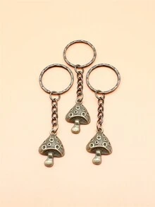 3 Piezas Llavero Con Colgante En Forma De Champiñón - Bronce - Ver 1