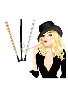 1入女式收縮式鋁合金創意香煙配件菸嘴 - 金色 - 查看 3