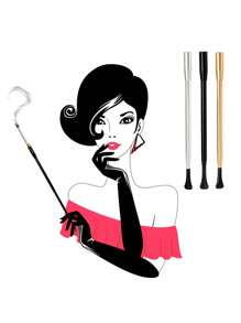 1入女式收縮式鋁合金創意香煙配件菸嘴 - 金色 - 查看 5