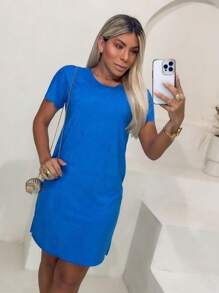 Women Dresses - Màu xanh lam - Xem 3