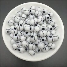 20入組運動橄欖球網球籃球足球排球珠子空格壓克力珠子,用於製作手鍊項鍊 - 彩色 - 查看 15