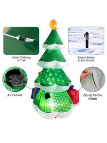 1pc 2.1m Inflatable Standing Christmas Tree Garden Decoration Party Decoration Inflatable Model - Green - View 3