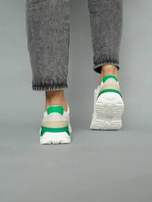 TENNIS WITH SPORT TYPE THICK SOLE - Green - View 3