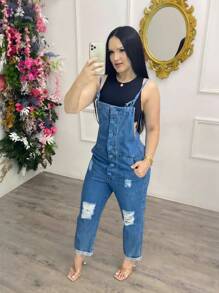 Women Denim Overalls & Jumpsuits - Rửa nhẹ - Xem 1