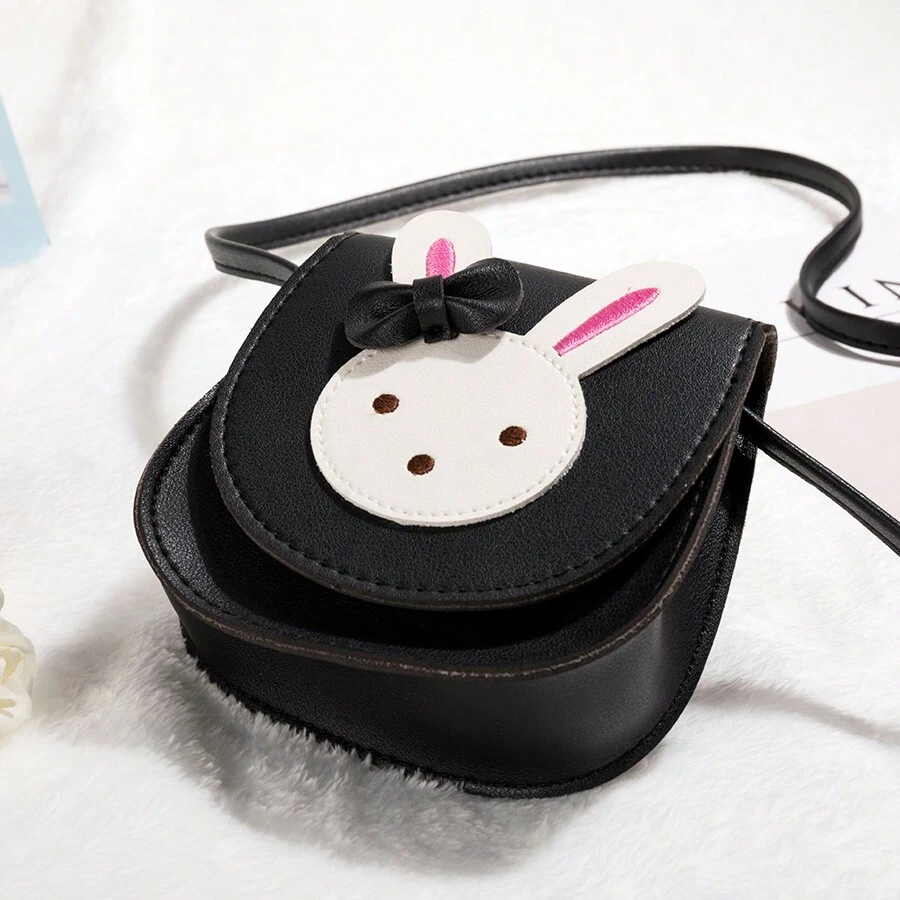 1pc Girls' Rabbit Ear Design Mini Crossbody Bag, Cartoon Princess Shoulder Bag For Children - Black - View 1