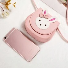 1pc Girls' Rabbit Ear Design Mini Crossbody Bag, Cartoon Princess Shoulder Bag For Children - Black - View 5