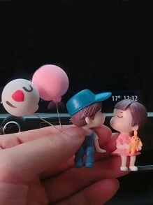 卡通情侶娃娃接吻設計毛絨玩具禮物,適用於汽車、蛋糕、家居、辦公室桌面展示