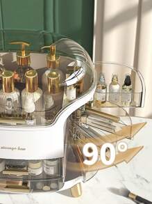 1pc PS Makeup Storage Box, Modernist High-capacity Storage Box For Home - Green - View 7