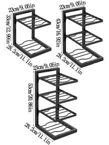 1個鍋具組織架置於廚櫃內,可調節鍋具組織架,用於組織和存儲鍋具,鍋蓋組織架