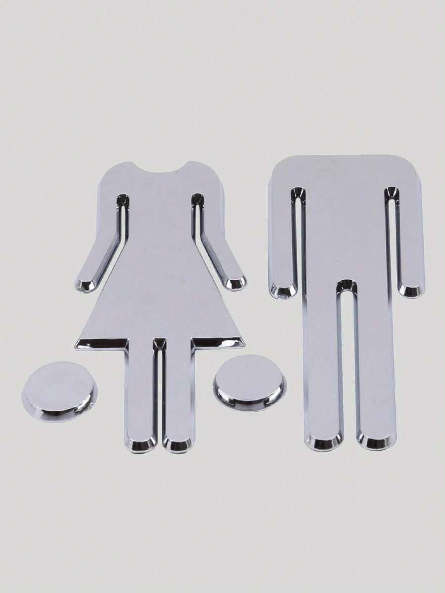 1set Toilet Signage Set Birthday - Silver - View 1