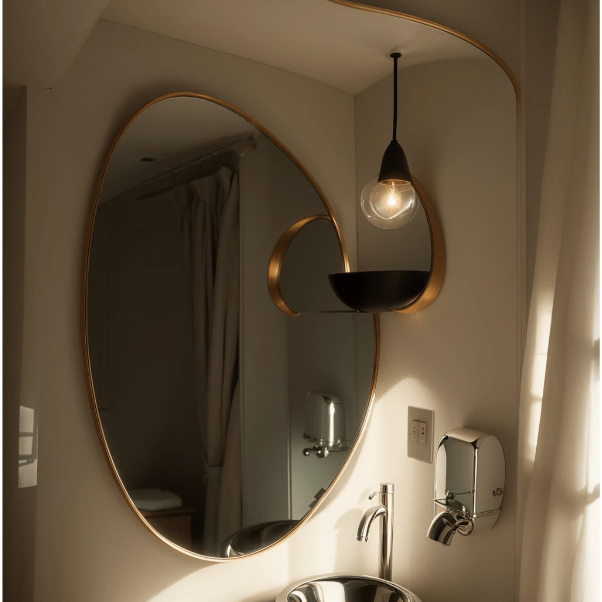 Wall Mounted Mirrors - Gold - View 1