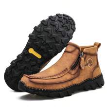 男士真皮青年手工防滑軟底大尺寸樂福鞋休閒鞋 - 棕色 - 查看 4