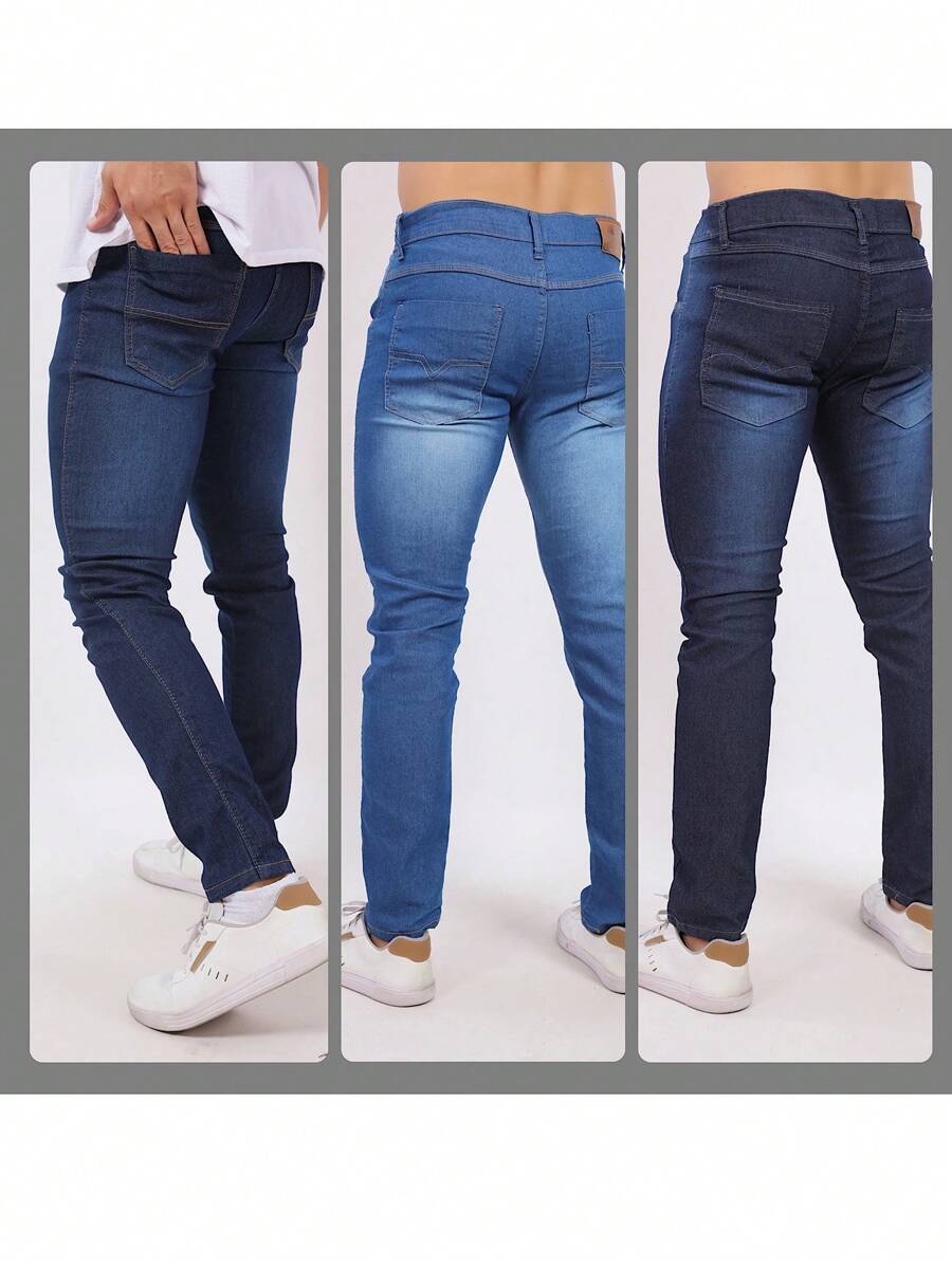 Men Jeans - 藍色 - 查看 1