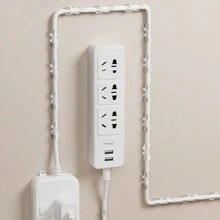 1pc Plastic & Acrylic Home Wire Fastener For Wall, With Strong Adhesive And Thickened Buckle Design - White - View 5