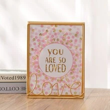 Love Tông vàng Kim loại Khung tranh Đứng Creative Và Đúng mốt Trang trí nhà cửa - Vàng - Xem 1