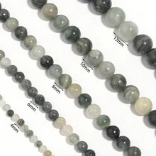 1條天然綠碧璽石項鍊串珠,適用於製作念珠、手鍊、項鍊、古風風格珠寶diy配料