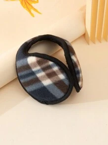 1pc Universal Unisex Cartoon Plaid Patterned Fleece Thickened Ear Warmer Ear Muff (Random Cut) For Outdoor Activities In Autumn/Winter - Multicolor - View 3