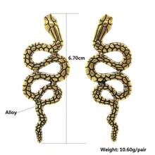 1 đôi Bohemian Vintage Con rắn Hình dạng Hợp kim Bông tai stud Đối với phụ nữ - Đồng - Xem 4