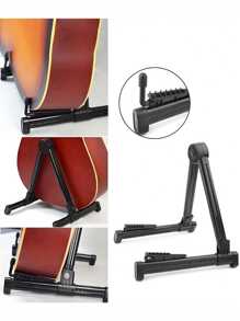 1 件吉他支架，适用于原声吉他、电吉他和贝斯，便携轻便，易于折叠圣诞/装饰吉他>黑色、Glarry、吉他、吉他、吉他支架、贝斯吉他 - 黑色 - 查看 3