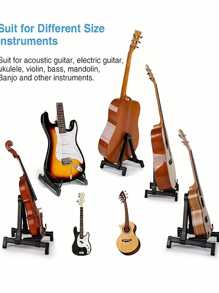 1 件吉他支架，适用于原声吉他、电吉他和贝斯，便携轻便，易于折叠圣诞/装饰吉他>黑色、Glarry、吉他、吉他、吉他支架、贝斯吉他 - 黑色 - 查看 8
