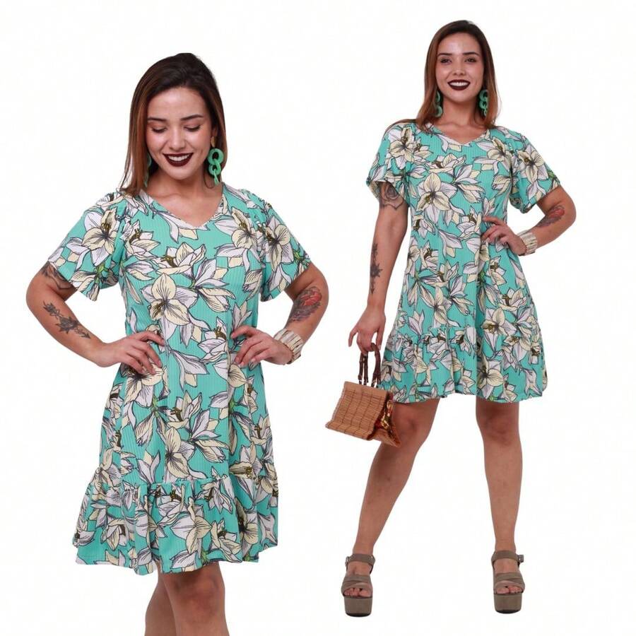 Women Dresses - 淺藍色 - 查看 1