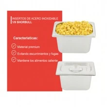 Inserto Acero Inoxidable 1/9 con Tapa 15 cm - Gris - Ver 2