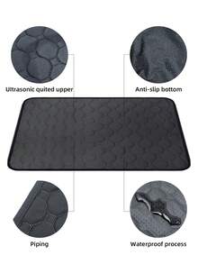 1入組豚鼠籠墊,可水洗的豚鼠尿布軟毛籠墊,可重複使用的豚鼠尿墊防滑豚鼠墊,適用於豚鼠小型動物,黑色 - 彩色 - 查看 6