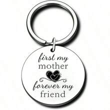 1pc Women's  Stainless Steel Love Keychain for Mother Mom Birthday Christmas New Year Thanksgiving Gift - Silver - View 1