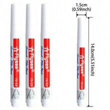 FLYSEA 3 paquetes de bolígrafos para reparar lechada de azulejos, bolígrafos blancos para reparar grietas y lechada de azulejos para mejoras del hogar y vuelta al colegio - Blanco - Ver 4