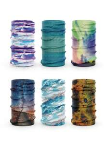 Sun Protective Anti UV 6PCS  100% Polyester Outdoor Windproof  Tube Bandana - Multicolor - View 1