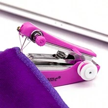 1 Pieza Máquina De Coser Portátil Eléctrica De Mano En Púrpura Rojo, Sencilla Y Cómoda Para La Reparación De Ropa Domestica, Adecuada Para Uso En El Hogar - Rojo violeta - Ver 3