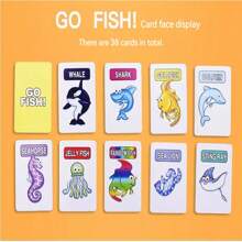 Go Fish經典卡牌遊戲-適合3歲及以上兒童,家庭和教育卡牌遊戲,有38/45張新鮮和鮮豔的藝術品牌,是孩子們的最佳禮物 - 彩色 - 查看 2