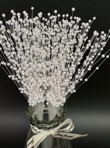 150颗迷你鱼线仿珍珠花朵装饰，配4毫米小珠子，适用于家居装饰、花瓶插花、婚礼装饰、头饰和花卉装饰、情人节礼物