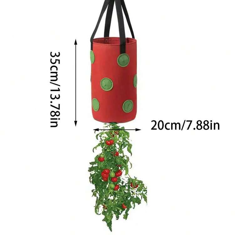1 Pieza Bolsa Colgante Para Plantar Fresas Con Orificios Inferiores - Rojo - Añade 2