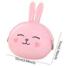 可愛的鑰匙扣錢包,小巧手持包,矽膠包,耳機盒,創意卡通設計幼稚園和小學兒童禮物和獎品 - 粉色 - 查看 2