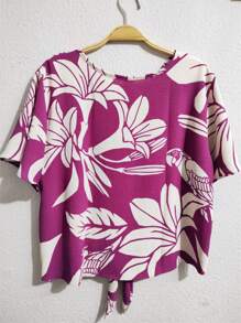 Women Tops - 玫紅色 - 查看 2