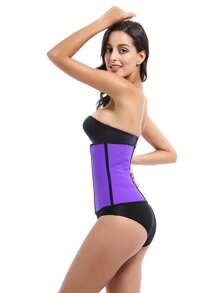 Sports Outdoor 1pc Three Layers 9 Steel Bones Purple Latex Waist Trainer With Broad Strap Buckle, Rubber Body , Corset For Sports Waist Training Shapewear Waist Trainer Corset