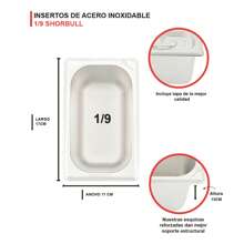 Inserto Acero Inoxidable 1/9 con Tapa 15 cm - Gris - Ver 3