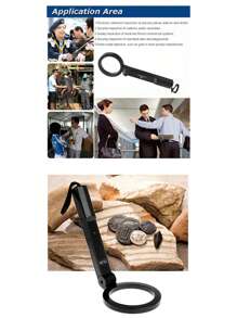 1pc Ts-80 Foldable Round Metal Detector - Black - View 2