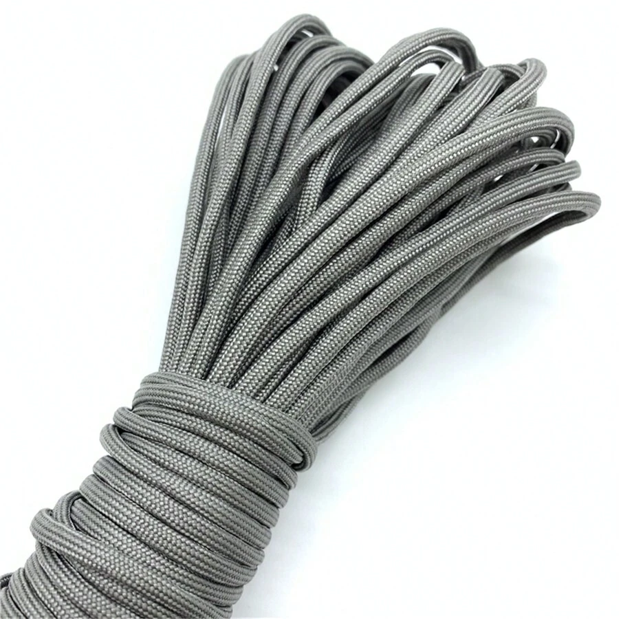 1 pieza 5 yardas (4.5 metros aproximadamente) Cordón de nylon de 4mm para hacer collares, pulseras de cuerda paracaídas y joyería - Gris - Ver 1