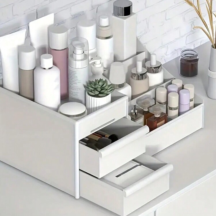 化妆盒塑料储物盒，化妆品、护肤品和美容用品收纳盒，随机 - 彩色 - 查看 2