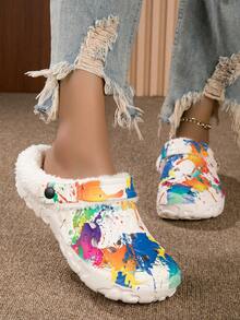 女士舒適的冬季拖鞋,室內家居鞋,綿毛加厚,柔軟防水防滑拖鞋