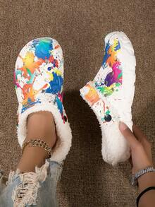 女士舒適的冬季拖鞋,室內家居鞋,綿毛加厚,柔軟防水防滑拖鞋